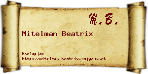 Mitelman Beatrix névjegykártya